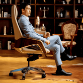 Hiram 高背時尚輕奢風辦公室皮革大班椅